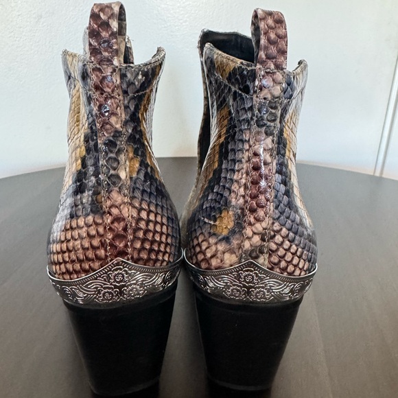 Jeffrey Campbell Snake Pattern Ankle Boots - Brown, Black, Gold - Picture 5 of 7